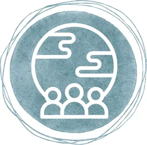 Relationships icon — communication and teamwork for thriving at home, work, and sports