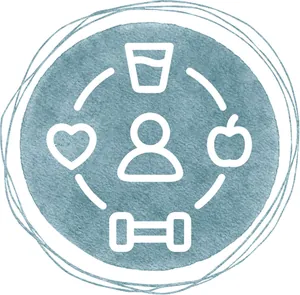 Physical health icon — healthy routines supporting mental performance